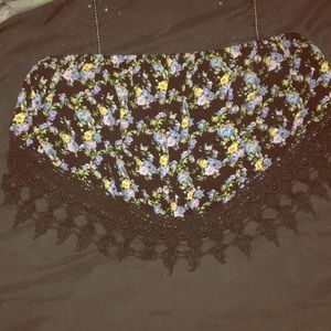 Tube top with croqueted detail on bottom